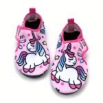 Cute Cartoon Toddler Water Shoes With Closure - Lightweight Quick-Dry Breathable Fabric & Non-Slip Tpr Sole For Beach, Pool, Outdoor Summer Activities - Pink Girls & Boys Aqua Socks, Beach Wear | Fun Pattern Footwear | Adjustable Strap Footwear, High Quality Shoes - Image 3