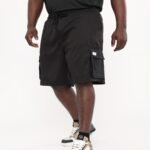 Men'S Plus Size Solid Color Cargo Shorts, Drawstring Short Pants For Comfort & Casual Chic Style