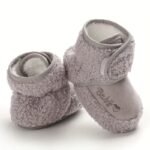 Cozy Beige Baby Ankle Boots With Heart Design - Soft, Warm, And Comfortable Winter Shoes For Infants, Round Toe, Closure, And Plush Lining, Baby Winter Boots - Image 5