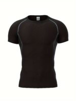 Men'S Compression T-Shirt, High Stretch Crew Neck Sweat-Absorbing Quick-Drying T-Shirts For Men'S Fitness Training - Image 3