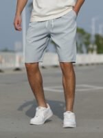 Casual Slightly Stretch Graphic Drawstring Shorts, Men'S Clothes For Summer - Image 3