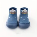 Adorable Lion Cartoon Slip-On Sock Shoes For Baby Boys - Soft, Breathable With Non-Slip Rubber Sole - Light Blue With Yellow Accents, Paw Print Design - Perfect For First Walkers, Indoor Play, Spring & Autumn, Baby Boy Shoes - Image 9