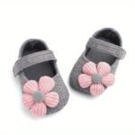 Princess Floral Slip-On Baby Shoes - Soft-Sole Fabric With Synthetic Insole, All-Season Comfort For Youngsters, Cute Flower Design In Pink, White, Red, And Light Blue, Baby Footwear | Floral Maryannette | Fabric Upper, Baby Shoes - Image 7