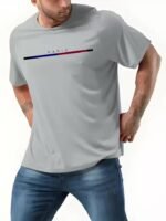 Plus Size Summer T-Shirt With Paris Print, Men'S Short Sleeve Tees For Outdoor Daily Life, Casual Trendy Tops For Big & Tall Guys - Image 11