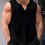 Summer Fashion Sleeveless Top, Men'S Casual Outing V-Neck Tank Top.