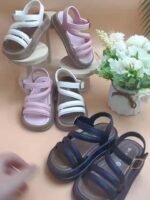 Teeoec Girls' Summer Sandals 2024 Upgraded Lightweight Breathable Princess Shoes With Adjustable Straps, Geometric & Striped Patterns, Durable Pvc Soft Sole For Outdoor Beach Casual - 3 Colors (Black/Brown/White & Pink), Cute Sandals, Beach Wear For Youngsters, Trendy Youngsters Footwear, Flexible Youngsters'S Footwear, Stylish Youngsters Footwear, Comfortable Youngsters Footwear - Image 11