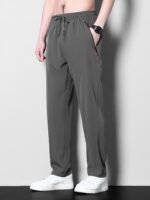 Men'S Plus Size Casual Pants - Lightweight, Quick-Dry, Breathable Sports & Fitness Trousers, Black Polyester, Machine Washable, Plus Size Pants, Plus Size - Image 2