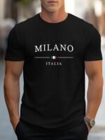 Men'S Milano Italy Graphic T-Shirt - Vibrant Orange Streetwear Tee With Italian Flag Design, Breathable & Comfortable For Casual Outdoor Activities, Everyday Tshirt | Vibrant Print Tee | Comfortable Fit - Image 4