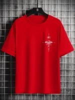 Men'S Casual Compass Print T-Shirt - Breathable Polyester, Crew Neck, Short Sleeve - Perfect For Summer - Image 6
