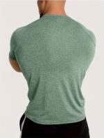 Men'S Quick-Dry Athletic T-Shirt - Moisture-Wicking Workout Shirt, Non-See-Through Gym Tee For Running, Training, Casual Casual Attire - Breathable Muscle Shirt With Round Neck & Short Sleeves - Ideal For Fitness Enthusiasts & Casual Outfits, Running Apparel, Sleek Design, Stretchy Fabric, Training Top, Active Lifestyle - Image 8