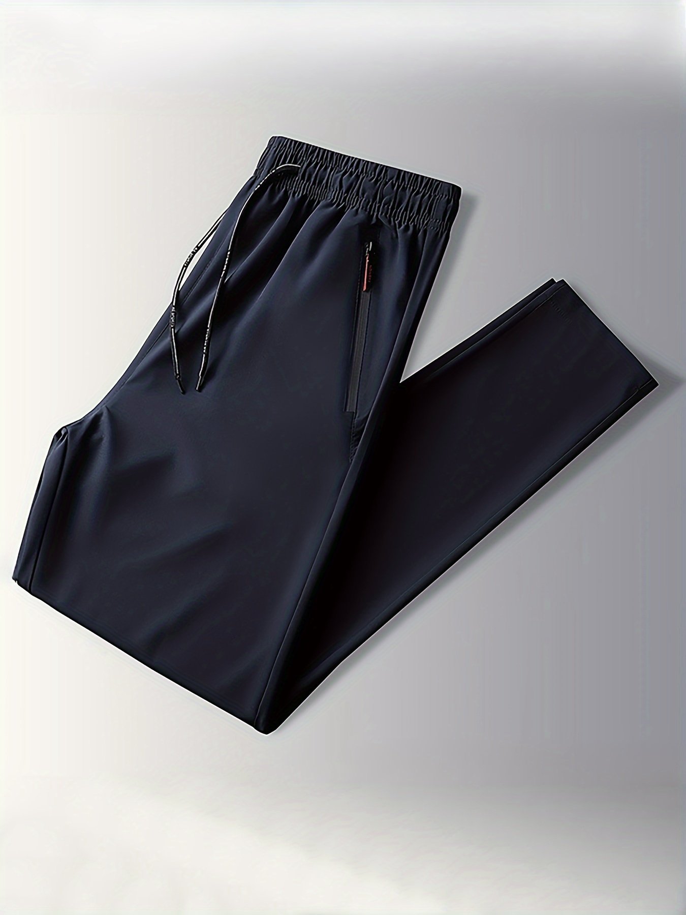 product-fancy-0751be86-d00d-407d-9dfd-ab0bc62190f9.jpg Men'S Casual Fashion Pants - Ultra-Light, Breathable Polyester, Plus Size Available, Solid Color With Zip Detail, Machine Washable - Perfect For Spring/Summer, Plus Size Pants, Plus Size - Image 1