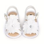 Trendy Cute Flower Decor Solid Color Sandals For Baby Girls, Breathable Lightweight Walking Shoes For Spring And Summer - Image 7