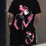 Plus Size Men'S Clothing, Short-Sleeve And Shorts Set, Casual Sports Drawstring Outfit.