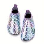 Girls' Sparkling Mermaid Scale Aqua Socks - Breathable Slip-On Footwear With Soft Tpr Sole For Beach, Pool & Outdoor Activities - Vibrant Colors, All-Season Use, Easy Wear - Image 13