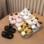 Baby First Walkers Shoes With Soft Sole - Easy-On Closure, Non-Slip Cushioned Insole - First Walking Shoes For Infants & Toddlers (0-1 Year Old) - Pastel Colors (Pink, White, Black, Golden, Beige) - Birthday Party & Everyday Outfits - Durable Synthetic Cover - Parents Love Them!, Toddler Walking Shoes, Infant Footwear, Elegant Bow Design, Comfortable Fabric Insole, Stylish Infant Footwear, Breathable Fabric Lining, New Parents
