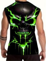 Men'S Plus Size Skull Graphic Print Tank Top - Breathable Sleeveless Workout Shirt For Gym, Basketball & Summer Training, Casual Round Neck Design, Gym Tank Top, Plus Size - Image 5