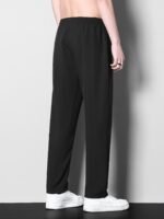 Men'S Plus Size Casual Pants - Lightweight, Quick-Dry, Breathable Sports & Fitness Trousers, Black Polyester, Machine Washable, Plus Size Pants, Plus Size - Image 4