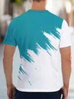 Men'S Fashion Casual Crew Neck T-Shirt With 3D Geometric Print Pattern, 100% Polyester Knit Fabric, Regular Fit, Slight Stretch - Casual Style Tee - Image 5