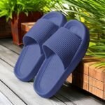 1 Pair Unisex Eva Slippers - Casual Striped Indoor House Shoes, All-Season Comfortable Slip-On Slides With Round Toe, Non-Slip Quick-Dry Bath Slippers, Suitable For Men And Women - Image 2