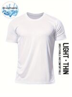 Men'S Quick-Dry Athletic T-Shirt - Neon Green Workout Shirt, Lightweight Moisture-Wicking Gym Top For Running, Training, Casual Wear - Breathable Athletic Apparel, Sleek Design, Lightweight Construction - Image 4