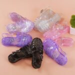 Casual Cute Jelly Color Sandals For Girls, Breathable Non-Slip Sandals For Indoor Outdoor Beach, Spring And Autumn