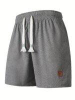 Men'S Premium Corduroy Shorts - Light Gray With Drawstring Waist, Side Pockets & Letter Design, Perfect For Travel, Beach, Hiking, Tennis, Basketball, And Soccer - Comfortable Summer Casual Wear - Image 7