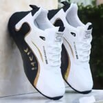 1 Pair Mainalun Men'S Breathable Training Shoes - Lightweight Sneakers With Cushioned Pvc Sole, Lace-Up Gym Shoes For Running, Workout, Everyday - All-Season Performance Shoes In Black/White/ - Large Size Available - Ideal For Marathon, Casual & Formal Events, Marathon Footwear, Sporty Design, Durable Construction, Versatile Footwear, Active Lifestyle