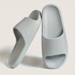 2024 New Fashion Eva Slip-On Slides, Comfortable Soft Thin Sole, Faux Texture, All-Season Casual Home Bath Beach Sandals, Solid Color, Universal Fit, Casual Daily Wear - Image 8