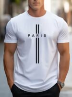 Men'S Sports Top With A Paris Letter Pattern Print - Image 2