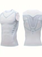 Men'S Geometric Print Compression Tank Top, High Stretch And Skinny Fit Sports Vest, Moisture Wicking And Quick Dry Active Top For Training, Basketball And Fitness Wear - Image 2