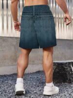 Men'S Casual Stylish Visual Illusion Faux Denim Patterned Digital Print Shorts, Plus Size - Image 5