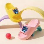Disney Stitch Cartoon Eva Slides For Youngsters & Youngsters - Thick Sole Comfort Beach & Bathroom Slippers, Easy Slip-On Indoor/Outdoor Shoes For Family Fun, All-Season Use, Indoor Slippers, Playful Footwear, Durable Footwear - Image 4