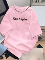 Men'S Los Angeles Graphic T-Shirt - Red Casual Short Sleeve Tee With Bold White Print, Soft Polyester Fabric, Round Neck, Perfect For Summer Outings, Casual Attire | Bold Graphic Tee | Smooth Texture - Image 6