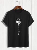 Men'S Music Print Short Sleeve T-Shirts, Comfy Casual Elastic Crew Neck Tops, Men'S Clothing - Image 7