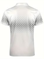 Men'S Plus Size Casual Golf Shirt ? Short Sleeve, Retro Geometric Plaid 3D Print Top, Lightweight And Comfortable - Image 4