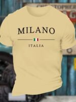 Men'S Milano Italy Graphic T-Shirt - Vibrant Orange Streetwear Tee With Italian Flag Design, Breathable & Comfortable For Casual Outdoor Activities, Everyday Tshirt | Vibrant Print Tee | Comfortable Fit - Image 3