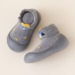 Adorable Cartoon Animal Slip-On Baby Sock Shoes - Cozy, Non-Slip Rubber Sole Walking Shoes For Newborns & Toddlers - Soft Fabric, All-Season Comfort In Blue, Yellow, Pink, & Brown, Toddler Shoes - Image 9