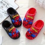 Pair Of Kids' Plush Slippers With Spider-Man Print Design, New Autumn/Winter Style For Boys - Black/Blue/Red Options, Easy Slip-On Baby Shoes, Lightweight And Comfortable Indoor Floor Mats, Perfect Holiday Gift, Ideal For Fall Winter Summer, Fashion Statement, Winter Accessory, Cartoon Print, Kids Footwear, For Teenager, For Outdoor - Image 10