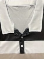 Men'S Casual Polo Shirt, Oversized Short Sleeve, Regular Fit, Fashionable Patchwork Lines Design, 95% Polyester 5% Spandex, Slight Stretch Knit Fabric, All Season Lapel Collar Top, Plus Size - Image 9