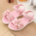 Soft And Comfortable Princess Sandals For Little Girls: Floral Design, Low Heel, And Lightweight Construction - Image 2