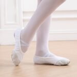 Children'S Soft-Sole Dance Shoes, Kitten Paw Style Ballet Flats With No-Tie Design For Practice And Performance In Genuine Leather - Image 3