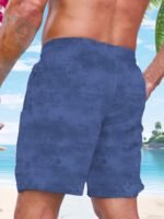 Men'S Skull & Ship Print Beach Shorts - Lightweight Quick-Dry Polyester Swim Trunks With Adjustable Drawstring Waist, Regular Fit Casual Swimwear For Surfing, Pool & Summer Adventures (Khaki/Charcoal), Bathing Suits, Plus Size - Image 8