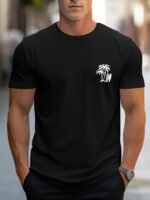 Men'S Casual Surf-Inspired T-Shirt With Palm Tree & "Surf" Print - Short Sleeve, Round Neck, All-Season Comfort, Everyday Tshirt | Surfinspired Design | Comfortable Fit - Image 7