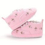 Baby Girl'S Adorable Flower Pattern Walking Shoes, Comfy Non Slip Casual Adorable Lace Up Shoes For Infant'S Outdoor Activities - Image 7