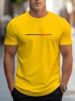 Mbdmbd Men'S Trendy Paris Flag-Inspired Print T-Shirt - Casual Crew Neck, Breathable Polyester Blend, Machine Washable - Perfect For Summer, Shoulder, T-Shirt - Image 2