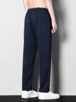 1Pc Men'S Plus Size Casual Sports Pants, Polyester Stretch, Solid Color, Regular Fit, Zipper Detail, Spring/Summer Collection - Image 6