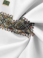 Men'S White Geometric Print Casual T-Shirt - 100% Polyester, Breathable & Moisture-Wicking, Machine Washable, Regular Fit For All-Season Comfort, Breathable Clothing | Geometric Pattern Shirt | Comfortable Fit - Image 4