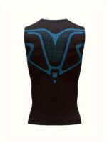 Men'S Quick-Dry Moisture-Wicking Workout Tank Top - Breathable Sleeveless Athletic Shirt With Geometric Print, Tight-Fit For Running, Gym & Training - Lightweight Stretch Fabric, Workout Shirts - Image 4