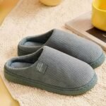 Cozy Striped Slip-On Indoor Slippers - Soft Fabric, Pvc Sole, Round Toe Home Shoes In Multiple Colors, Perfect For Autumn/Winter - Image 4