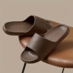 2024 New Fashion Eva Slip-On Slides, Comfortable Soft Thin Sole, Faux Texture, All-Season Casual Home Bath Beach Sandals, Solid Color, Universal Fit, Casual Daily Wear - Image 6